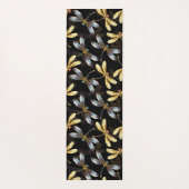 Nahtloses Muster mit goldenen Libellen Yogamatte (Rückseite)