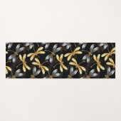Nahtloses Muster mit goldenen Libellen Yogamatte (Vorderseite (Horizontal))