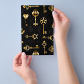 Nahtloses Muster mit goldenen Schlüsseln Flyer (Handgriff)