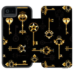 Nahtloses Muster mit goldenen Schlüsseln Incipio Watson™ iPhone 5 Geldbörsen Hülle
