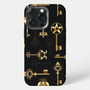 Nahtloses Muster mit goldenen Schlüsseln iPhone 13 Pro Hülle