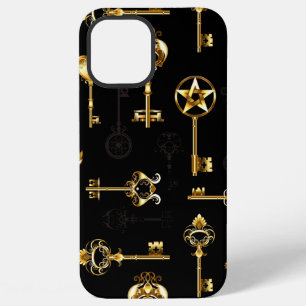 Nahtloses Muster mit goldenen Schlüsseln iPhone 12 Pro Max Hülle