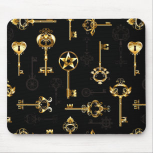 Nahtloses Muster mit goldenen Schlüsseln Mousepad