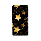 Nahtloses Muster mit goldenen Sternen Adressaufkleber (Vorne)