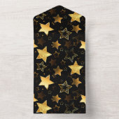 Nahtloses Muster mit goldenen Sternen All In One Einladung (Innen Boden)