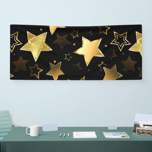 Nahtloses Muster mit goldenen Sternen Banner (Messe)