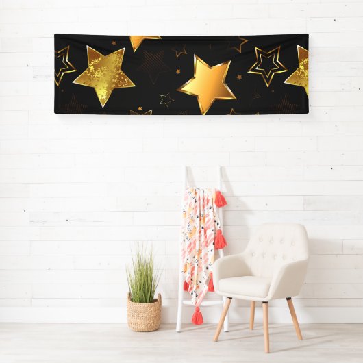 Nahtloses Muster mit goldenen Sternen Banner (Insitu)