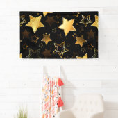 Nahtloses Muster mit goldenen Sternen Banner (Insitu)