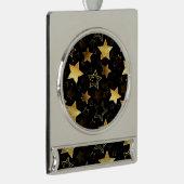 Nahtloses Muster mit goldenen Sternen Banner-Ornament Silber (Rechts)