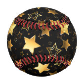 Nahtloses Muster mit goldenen Sternen Baseball (Rückseite)