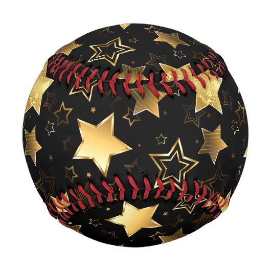Nahtloses Muster mit goldenen Sternen Baseball (Vorderseite)