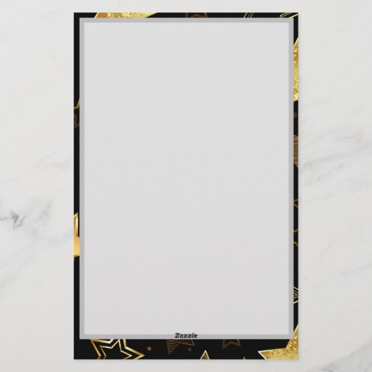 Nahtloses Muster mit goldenen Sternen Briefpapier (Rückseite)