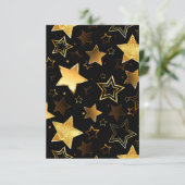 Nahtloses Muster mit goldenen Sternen Dankeskarte (Stehend Vorderseite)