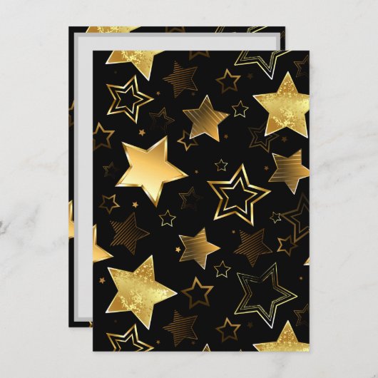 Nahtloses Muster mit goldenen Sternen Dankeskarte (Vorne/Hinten)