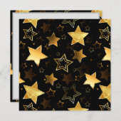 Nahtloses Muster mit goldenen Sternen Dankeskarte (Vorne/Hinten)
