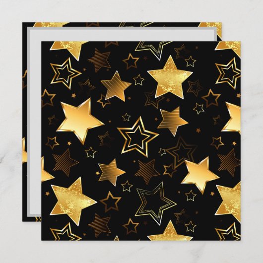 Nahtloses Muster mit goldenen Sternen Dankeskarte (Vorne/Hinten)