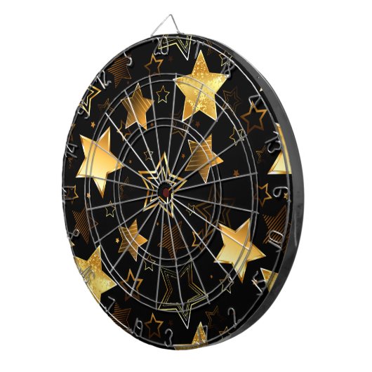 Nahtloses Muster mit goldenen Sternen Dartscheibe (Vorderseite rechts)