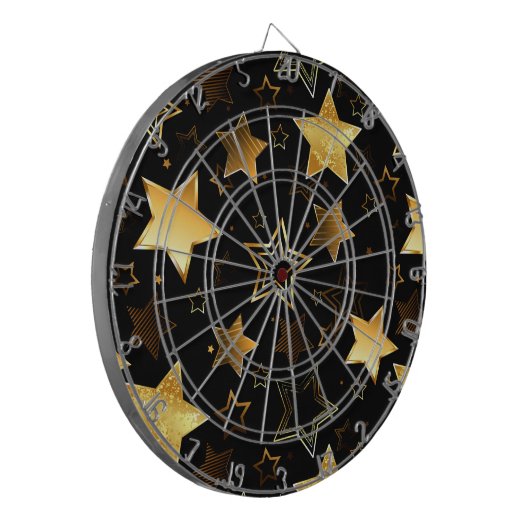 Nahtloses Muster mit goldenen Sternen Dartscheibe (Vorderseite Links)