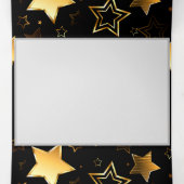Nahtloses Muster mit goldenen Sternen Dreifach Gefaltete Einladung (Innenseite Mitte)