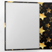 Nahtloses Muster mit goldenen Sternen Dreifach Gefaltete Urlaubskarte (Innen Erste Seite)