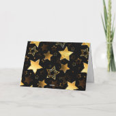 Nahtloses Muster mit goldenen Sternen Einladung (Rückseite)