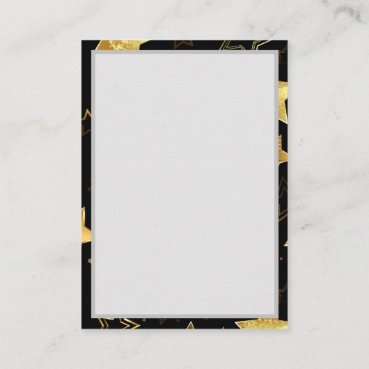 Nahtloses Muster mit goldenen Sternen Empfehlungskarte (Rückseite)