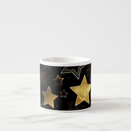 Nahtloses Muster mit goldenen Sternen Espressotasse (Vorderseite)