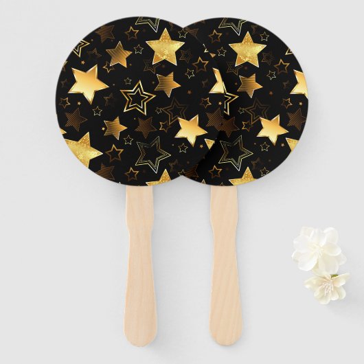 Nahtloses Muster mit goldenen Sternen Fächer (Vorne und Hinten)