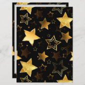Nahtloses Muster mit goldenen Sternen Feiertagskarte (Vorne/Hinten)