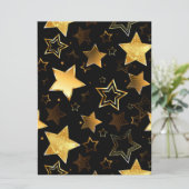 Nahtloses Muster mit goldenen Sternen Feiertagskarte (Stehend Vorderseite)