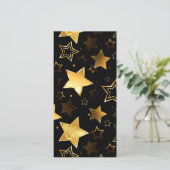 Nahtloses Muster mit goldenen Sternen Feiertagskarte (Stehend Vorderseite)
