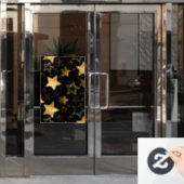 Nahtloses Muster mit goldenen Sternen Fensteraufkleber (Büro Tür)
