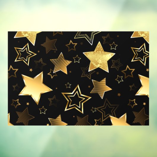 Nahtloses Muster mit goldenen Sternen Fensteraufkleber (Blatt 3)