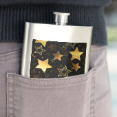 Nahtloses Muster mit goldenen Sternen Flachmann (Beispiel)