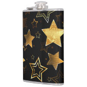 Nahtloses Muster mit goldenen Sternen Flachmann (Links)