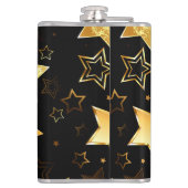 Nahtloses Muster mit goldenen Sternen Flachmann (Rückseite)