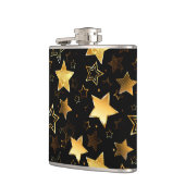 Nahtloses Muster mit goldenen Sternen Flachmann (Links)