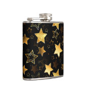 Nahtloses Muster mit goldenen Sternen Flachmann (Rechts)