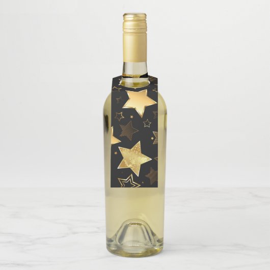 Nahtloses Muster mit goldenen Sternen Flaschenanhänger (Auf Flasche)