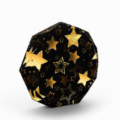 Nahtloses Muster mit goldenen Sternen Fotoblock (Links)