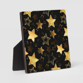 Nahtloses Muster mit goldenen Sternen Fotoplatte (Vorderseite)