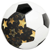 Nahtloses Muster mit goldenen Sternen Fußball (Dreiviertel)