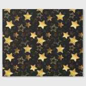 Nahtloses Muster mit goldenen Sternen Geschenkpapier (Flach)