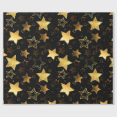 Nahtloses Muster mit goldenen Sternen Geschenkpapier (Flach)