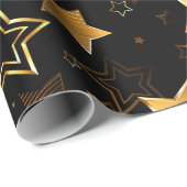 Nahtloses Muster mit goldenen Sternen Geschenkpapier (Rolleneckpunkt)