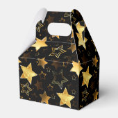 Nahtloses Muster mit goldenen Sternen Geschenkschachtel (Rückseite)