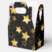 Nahtloses Muster mit goldenen Sternen Geschenkschachtel (Geöffnet)