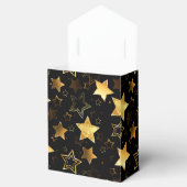 Nahtloses Muster mit goldenen Sternen Geschenkschachtel (Geöffnet)
