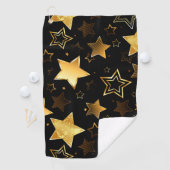 Nahtloses Muster mit goldenen Sternen Golfhandtuch (Insitu)