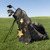 Nahtloses Muster mit goldenen Sternen Golfhandtuch (Gras)